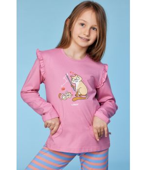 Woody Meisjes-Dames pyjama roze
