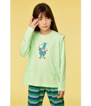 Woody Meisjes-Dames pyjama groen