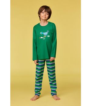 Woody Jongens-Heren pyjama donkergroen