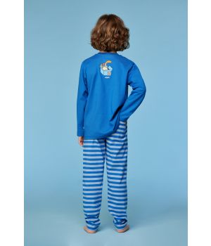 Woody Jongens-Heren pyjama donkerblauw