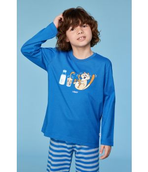 Woody Jongens-Heren pyjama donkerblauw