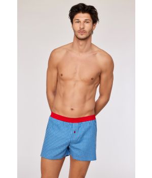 Woody Jongens-Heren boxer blauw ruitje