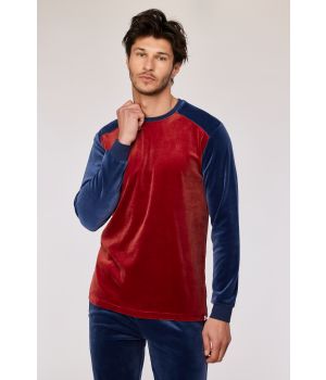 Woody Jongens-Heren pyjama donkerrood