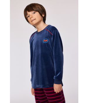 Woody Jongens-Heren pyjama donkerblauw