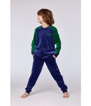 Woody Jongens-Heren pyjama donkerblauw