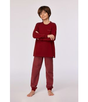 Woody Jongens-Heren pyjama donkerrood