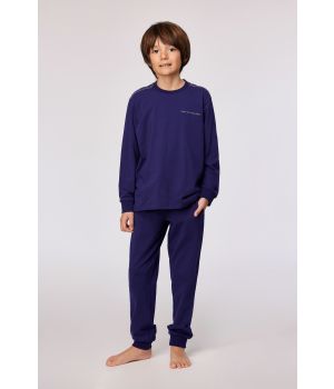 Woody Jongens-Heren pyjama donkerblauw