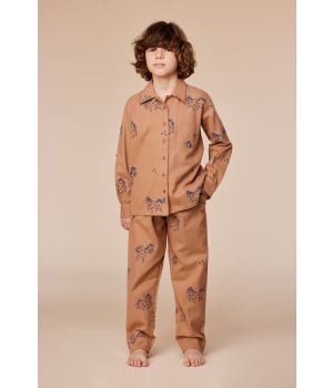 Woody Jongens-Heren pyjama bruine pony print