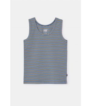 Woody Jongens Singlet blauw-gele streep