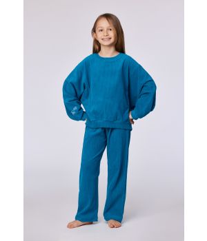 Woody Meisjes-Dames pyjama groenblauw