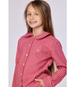 Woody Meisjes-Dames pyjama roze ruitje