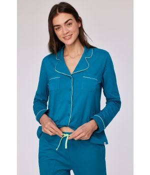Woody Meisjes-Dames pyjama groenblauw
