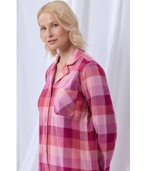 lords x lilies Slaapkleedje flanel ruit framboos