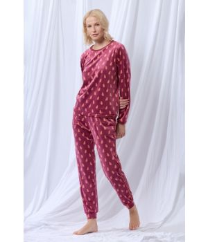 lords x lilies Dames sweater en broek wijnrood