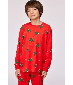 Woody Pyjama Rode Kerstbomen - Adult