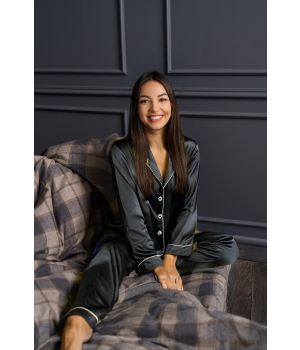 Nomo Elsa-Signe flanel 240x220+2 - Navy-Een maat
