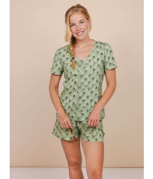 Snurk Pyjama Cozy Cactus V-T-shirt+Shorts