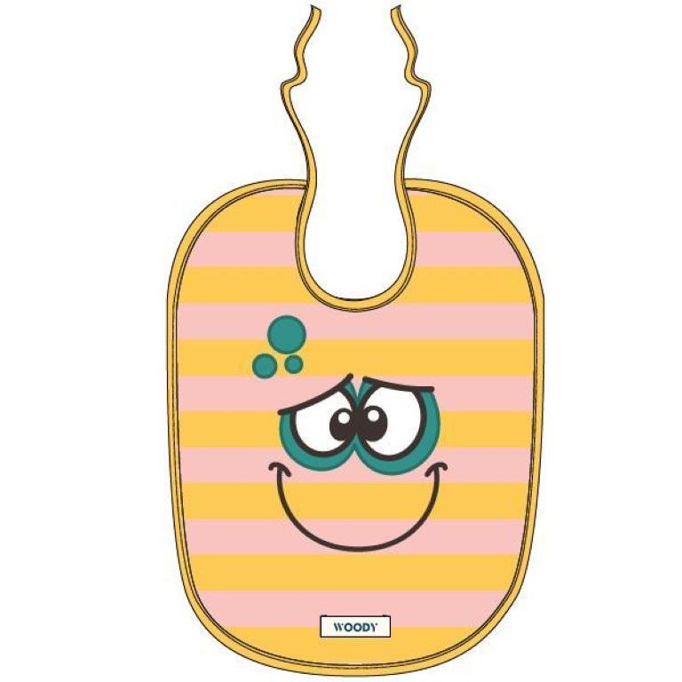 Woody Slabbetje geel-roze