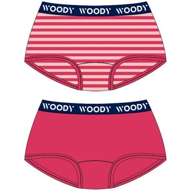 Woody Meisjes short duopack fuchsia + ro