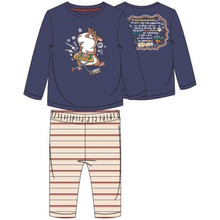 Woody Unisex pyjama donkerblauw