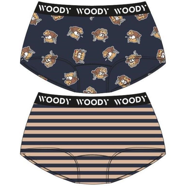Woody Meisjes short duopack donkerblauw
