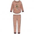 Woody Meisjes-Dames pyjama roest-beige