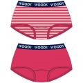 Woody Meisjes short duopack fuchsia + ro