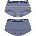 Woody Meisjes short duopack blauw + blau