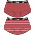 Woody Meisjes short duopack rood + rood