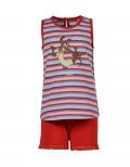 Woody Meisjes-Dames pyjama rood-blauw