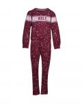 Woody Meisjes-Dames pyjama bordeaux met sterren