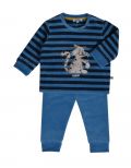 Woody Jongens pyjama donkerblauw-blauw