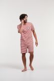 Woody Jongens-Heren pyjama donkerrood-gebroken