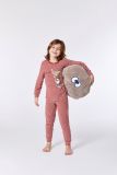 Woody Jongens-Heren pyjama rood-beige