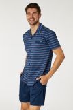 Woody Heren Pyjama classic marine blauw