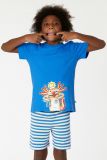 Woody Jongens-Heren Pyjama midden blauw