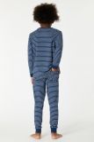 Woody Jongens-Heren Pyjama marine blauw-wit