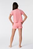 Woody Meisjes-Dames Set van T-shirt en Short roze
