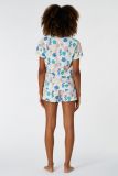 Woody Meisjes-Dames Pyjama muntgroen koraal