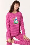 Woody Meisjes-Dames Pyjama fuchsia-wit