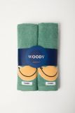 Woody Set van handdoek en washand groen