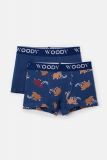 Woody Jongens Boxer duopack blauw uni +