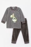 Woody Unisex Pyjama grijs-antraciet stre