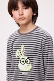Woody Unisex Pyjama grijs-antraciet stre