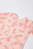 Woody Kruippakje haas print roze