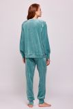 Woody Dames sweater en broek blauwgroen