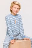 Woody Jongens-Heren Pyjama blauw-witte streep