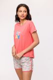 Woody Meisjes-Dames Pyjama koraalrood