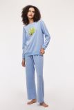 Woody Meisjes-Dames Pyjama lichtblauw