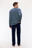 Woody Jongens-Heren Pyjama blauw-groene streep